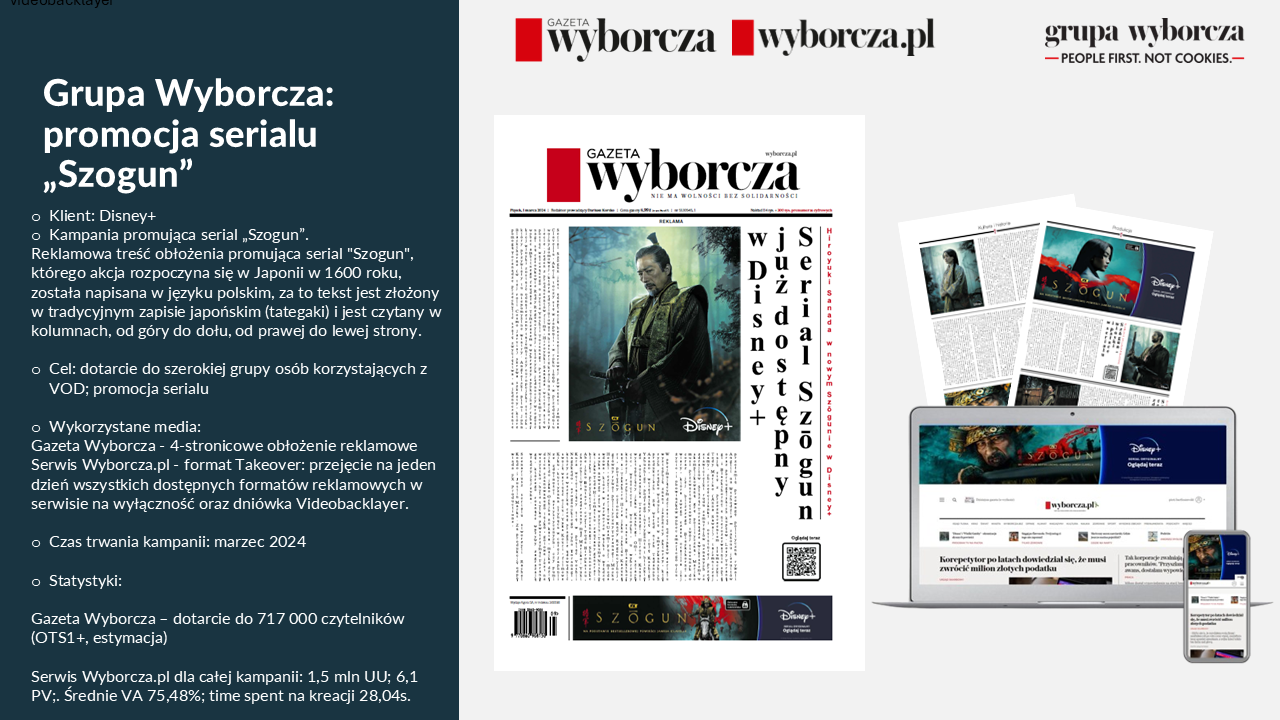 reklama serialu szogun w gazecie wyborczej