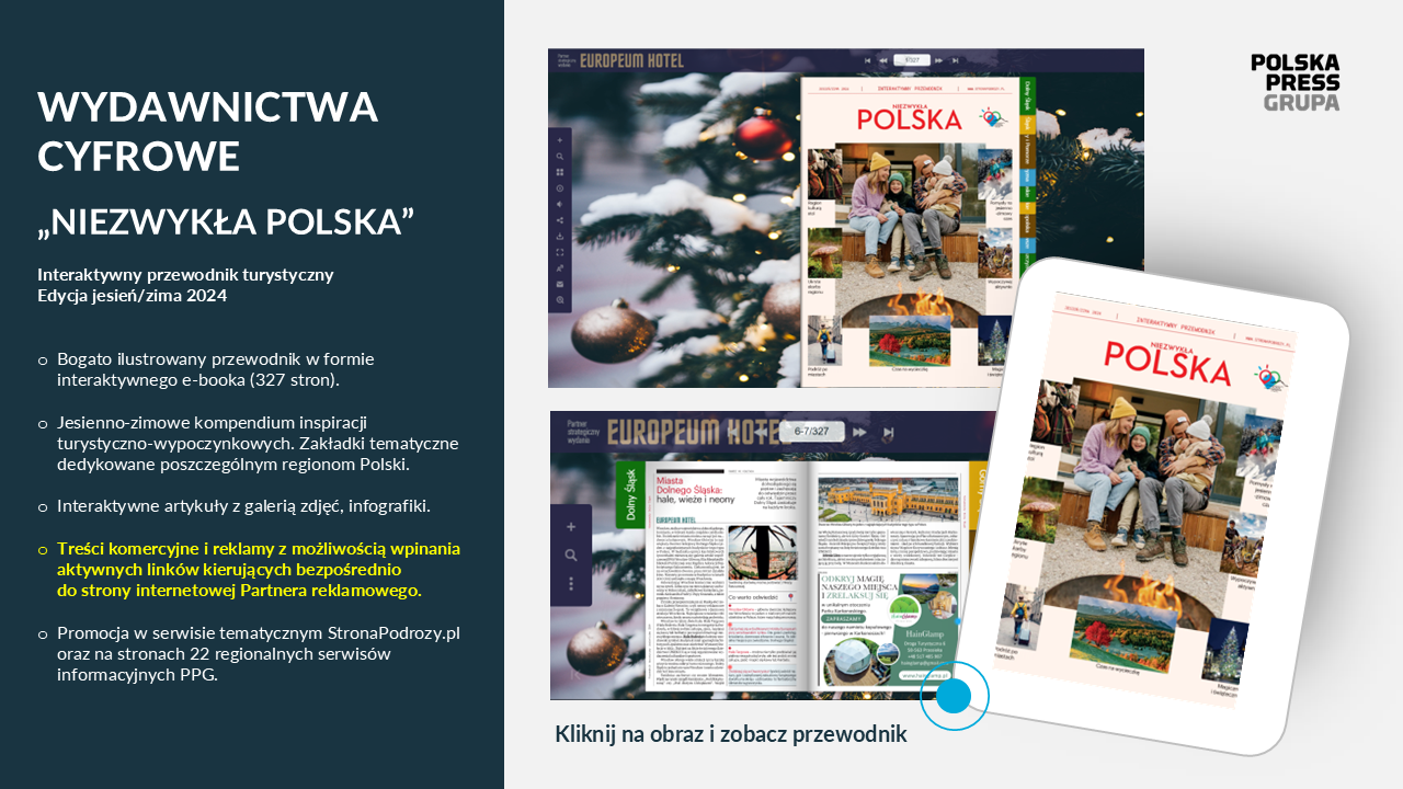 przewodnik turystyczny w ramach kampanii w prasie polska press