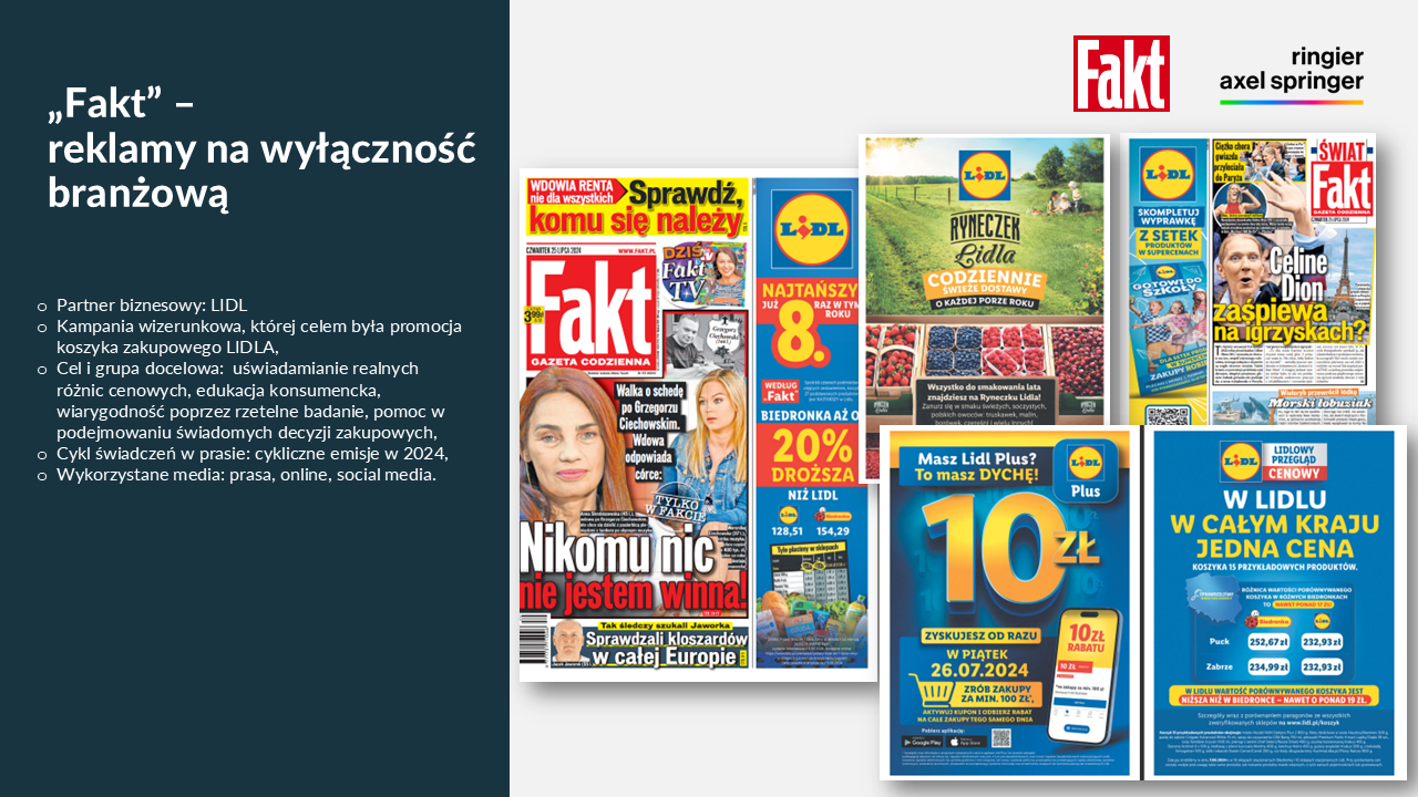 reklama prasowa lidla w dzienniku fakt